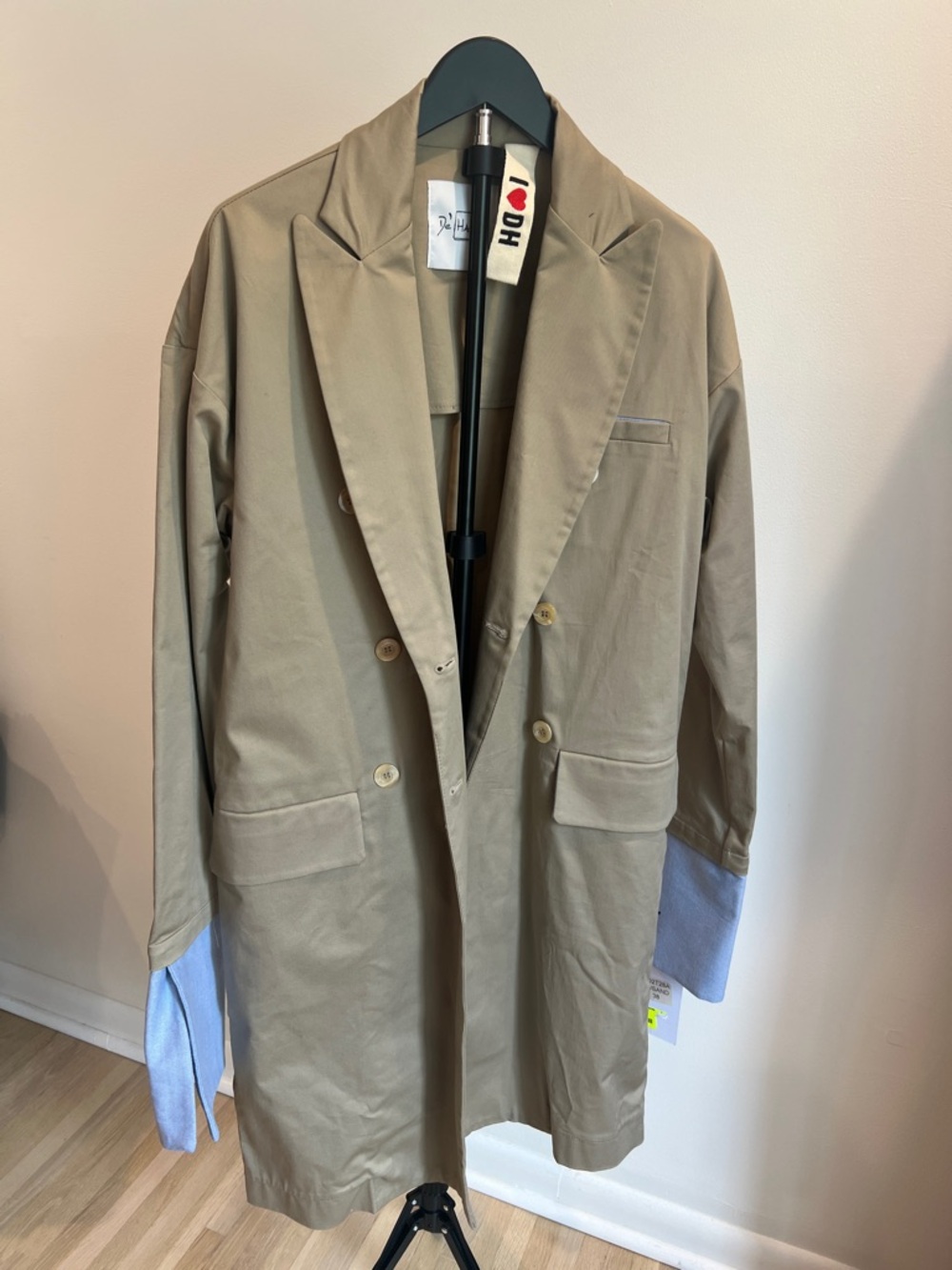 De’Hart Khaki Coat Jacket with Light Blue Details